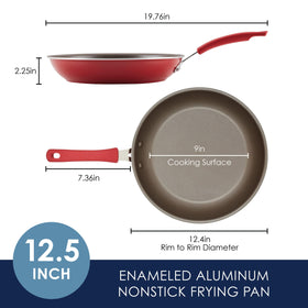 Rachael Ray thick-gauge aluminum cookware delivers fast, even heat for weeknight meals.