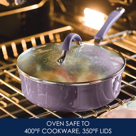 Rachael Ray Cucina 3-quart sauté pan with lid for versatile meals