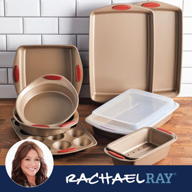 Rachael Ray Cucina latte-nonstick interior close-up highlights smooth release