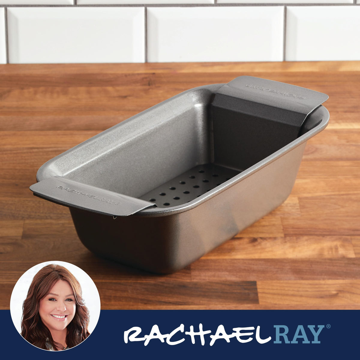 Rachael Ray loaf pan ideal for breads and meatloaf.