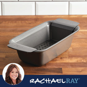 Rachael Ray loaf pan ideal for breads and meatloaf.