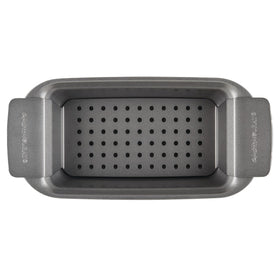 Rachael Ray loaf pan with gray finish for chic kitchen.