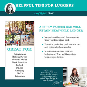 Rachael Ray Lugger Duo padded handles and pocket add convenience.