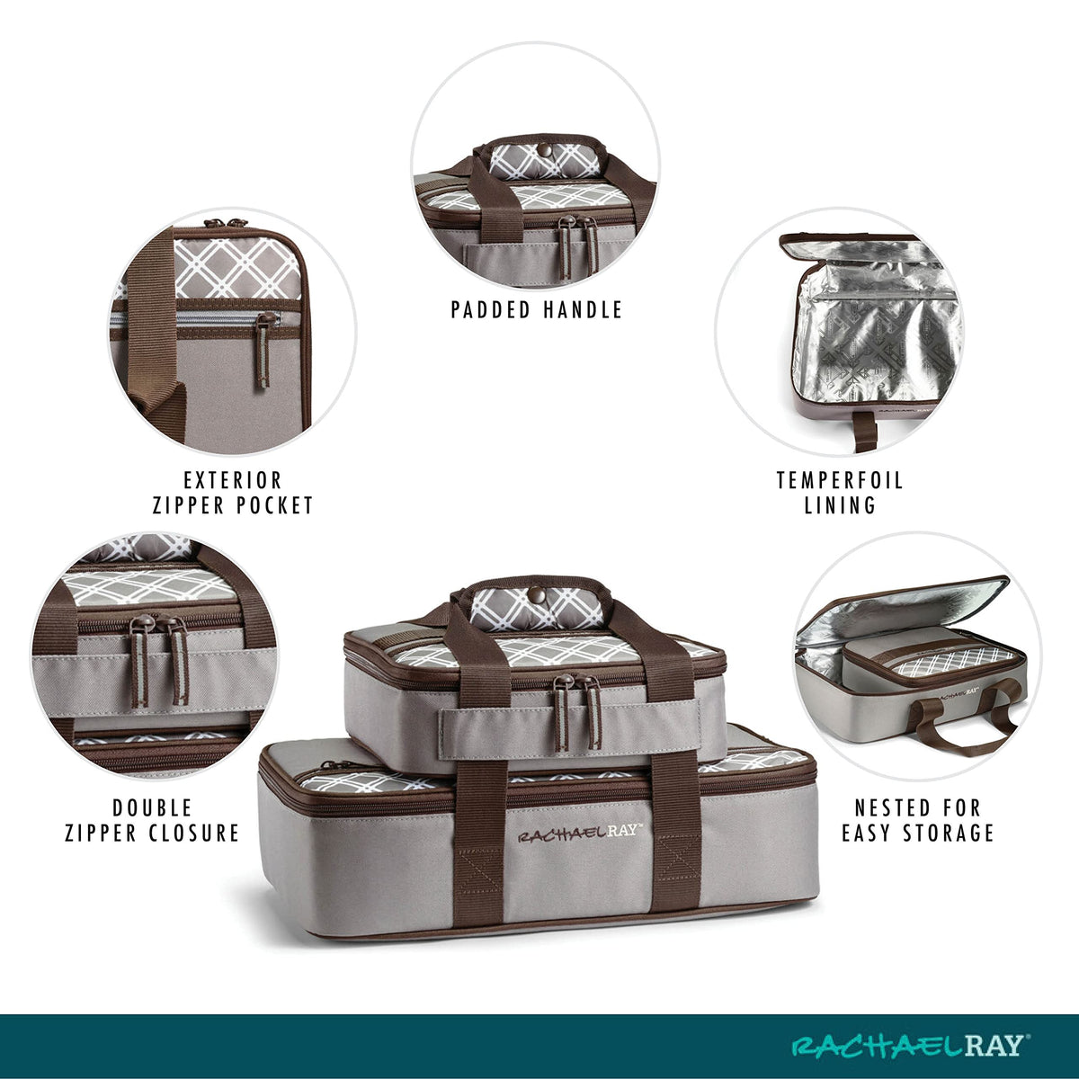 Rachael Ray Lugger Duo small carrier compact for travel and storage.