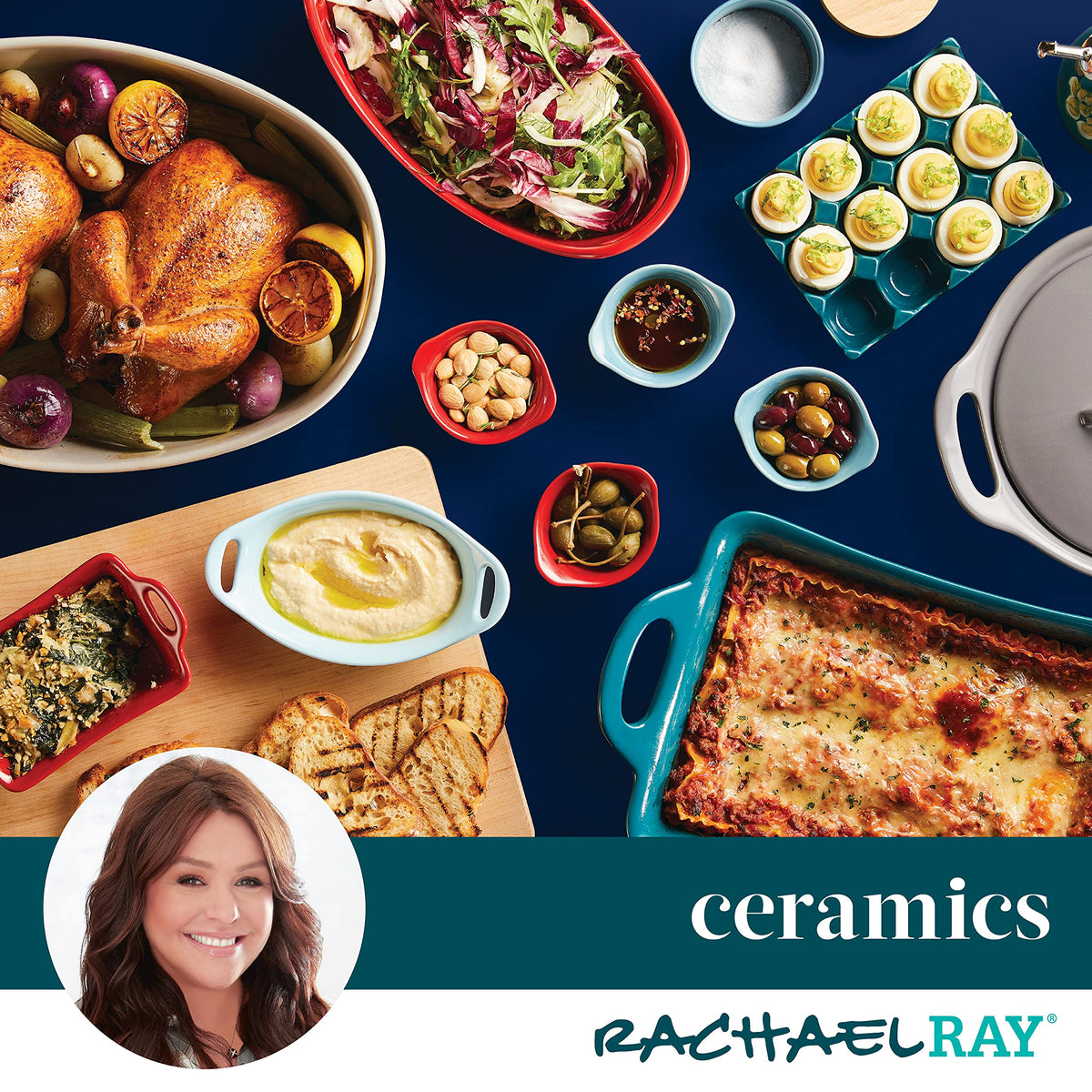 Rachael Ray solid glaze tray doubles as stylish serving piece for parties.