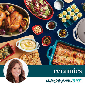 Rachael Ray solid glaze tray doubles as stylish serving piece for parties.
