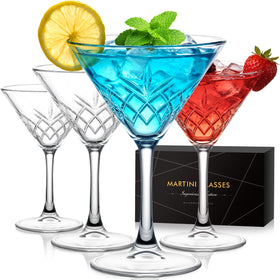 RACOBOT martini glasses with diamond texture for elegant entertaining