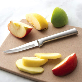 RADA paring set enables clean chicken breast trimming with precision.
