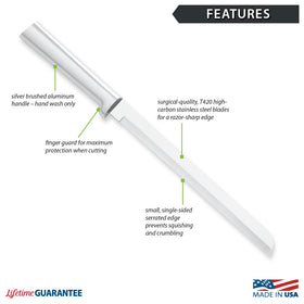 RADA bread knife serration detail enabling clean, even slices