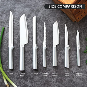 RADA R101 knife peeling fruit for effortless skin removal.