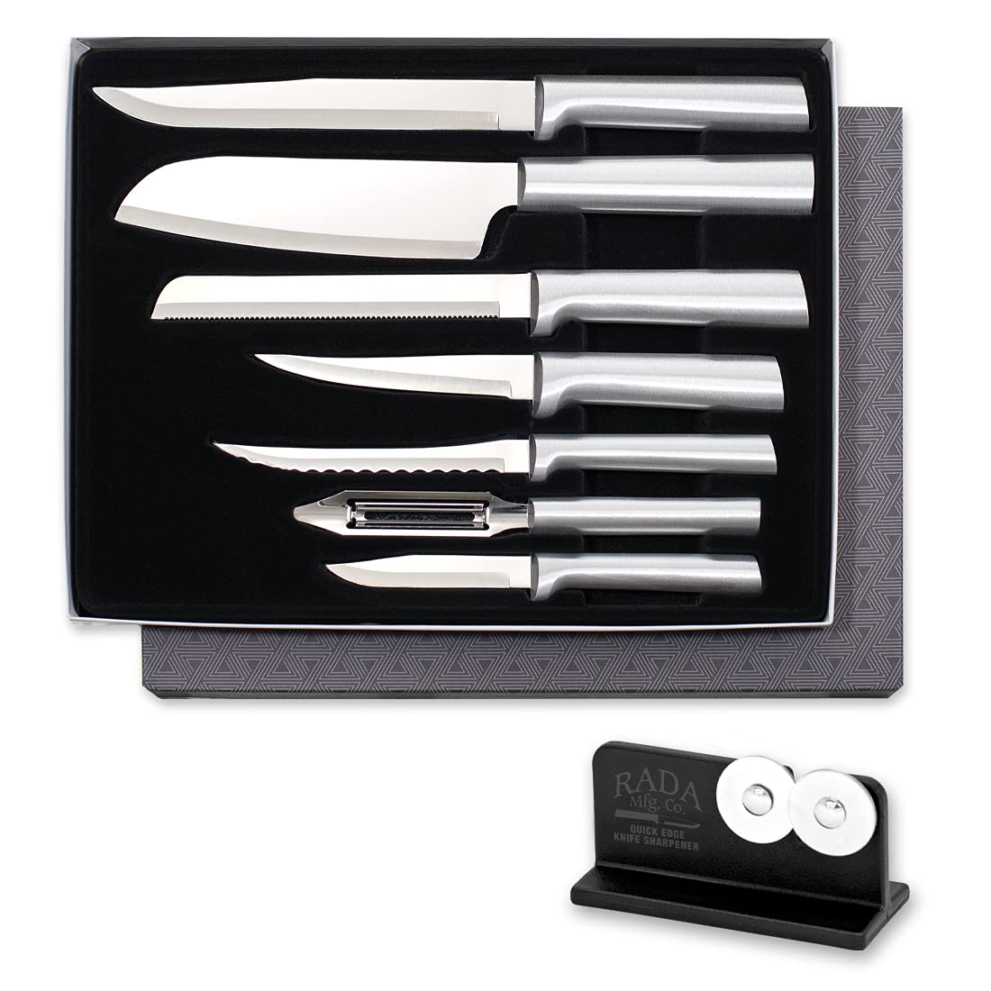 RADA Starter Set S38 front view showing seven knives for versatile kitchen prep.