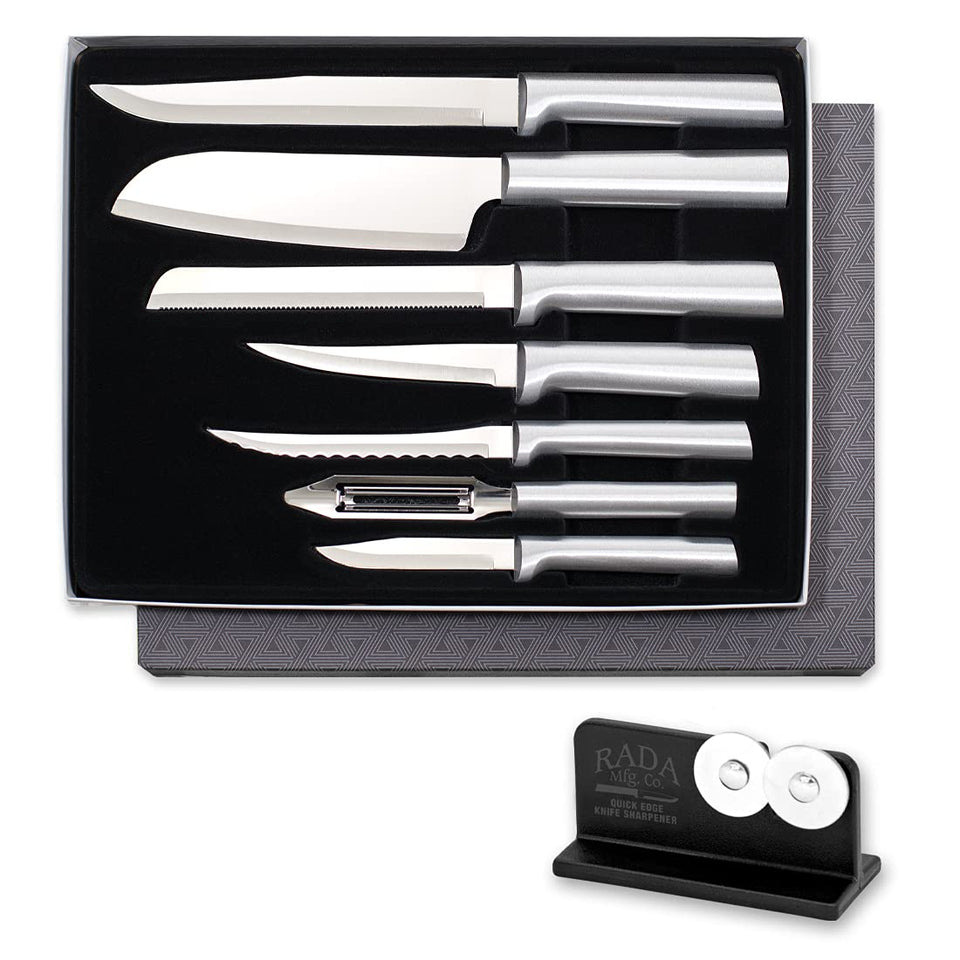RADA Starter Set S38 front view showing seven knives for versatile kitchen prep.