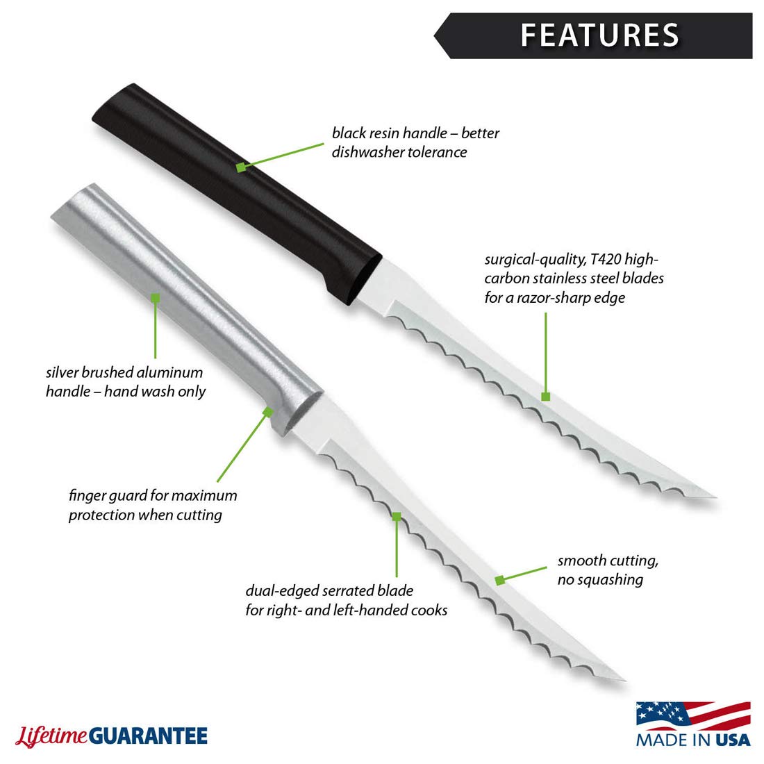 Rada Tomato Slicer Knife hollow-ground blade for sharp, clean cuts