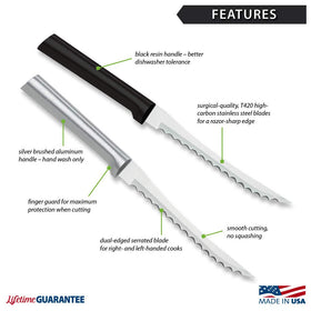 Rada Tomato Slicer Knife hollow-ground blade for sharp, clean cuts