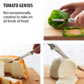 RADA Tomato Slicer Knife with hollow-ground blade demonstrates lasting sharpness and edge retention
