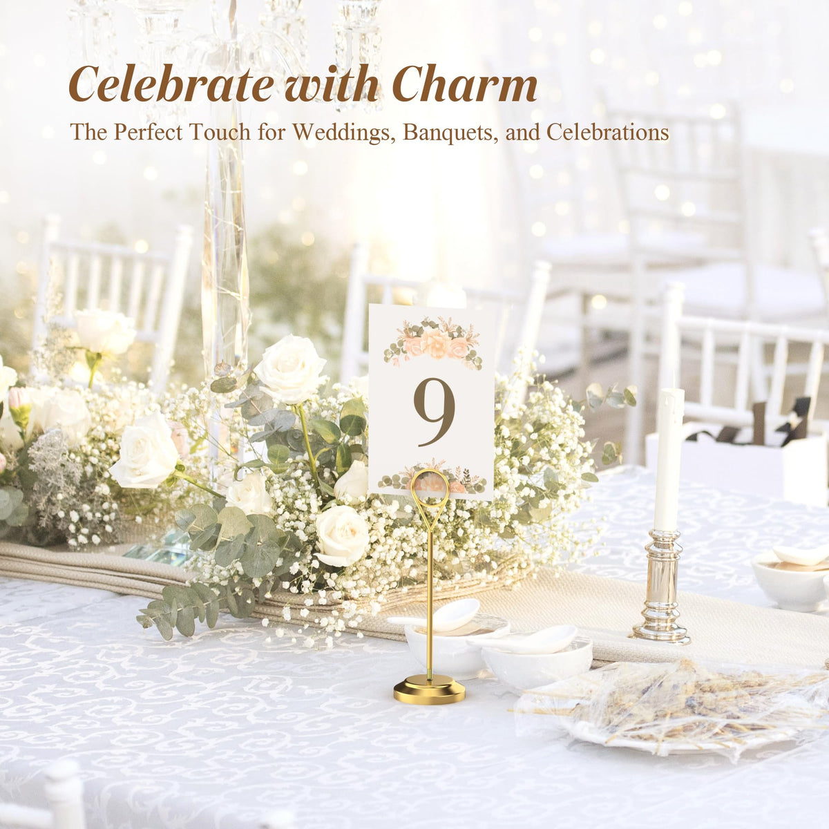 Radezon 6-inch tall gold table holder ideal for centerpieces