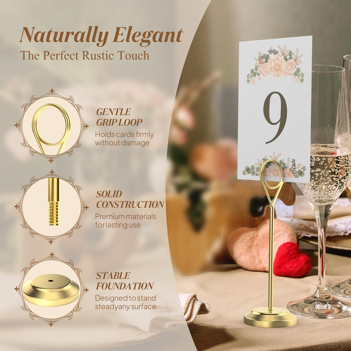 Radezon detachable table sign holders for easy reuse after events