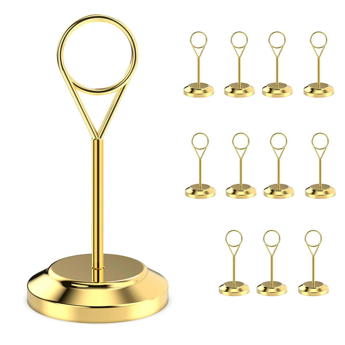 Radezon gold table number holder with a 2-inch base for stable upright cards