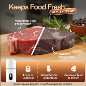Radiantora handheld sealer demonstrates cordless operation on the counter