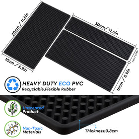 Radical Impact 12x6 mats with deep prongs contain spills.