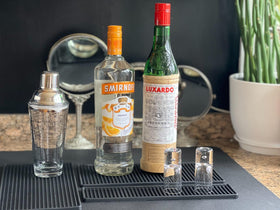 Multi-purpose mats for bars, coffee stations, and dish drying.