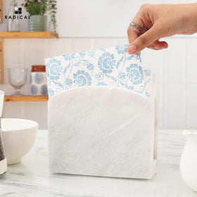 Radicaln marble napkin holder base shown on table setup, elegant centerpiece.