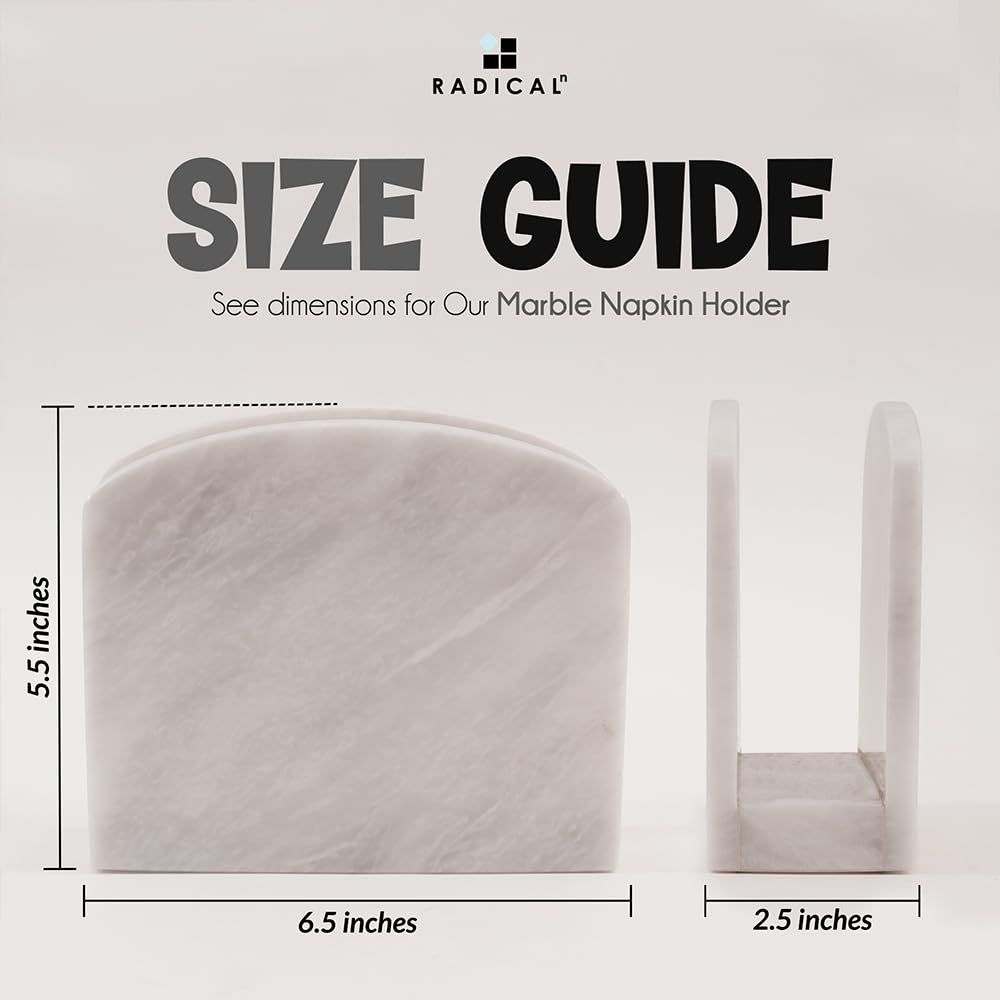 Radicaln white marble napkin holder adds refined style to tables.