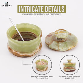 Radicaln salt cellar used for spices or salt to enhance your countertop setup.