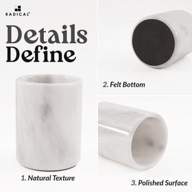 Radicaln Marble Utensil Holder makes a gift-ready addition for housewarmings.