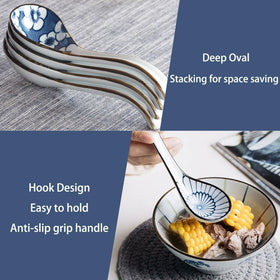Raelitego deep oval ceramic spoon with a roomy bowl for generous portions.
