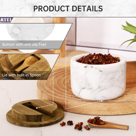 RAETTER.LY acacia wood lid close-up highlights natural grain and craftsmanship.