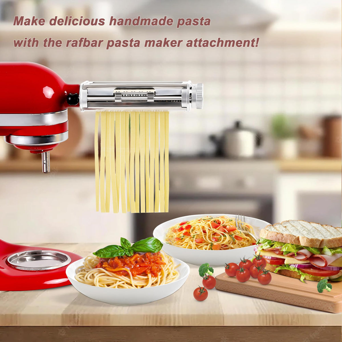 RAF BAR 8-thickness adjustment dial offers customizable pasta texture.