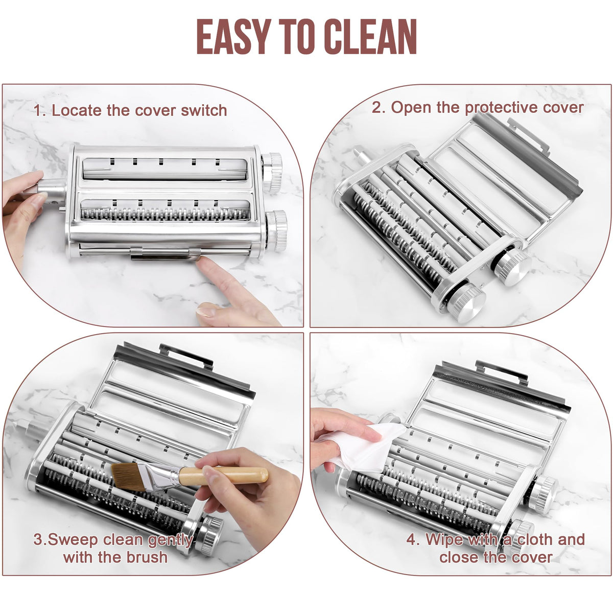 RAF BAR cleaning brush helps remove flour and maintain the attachment