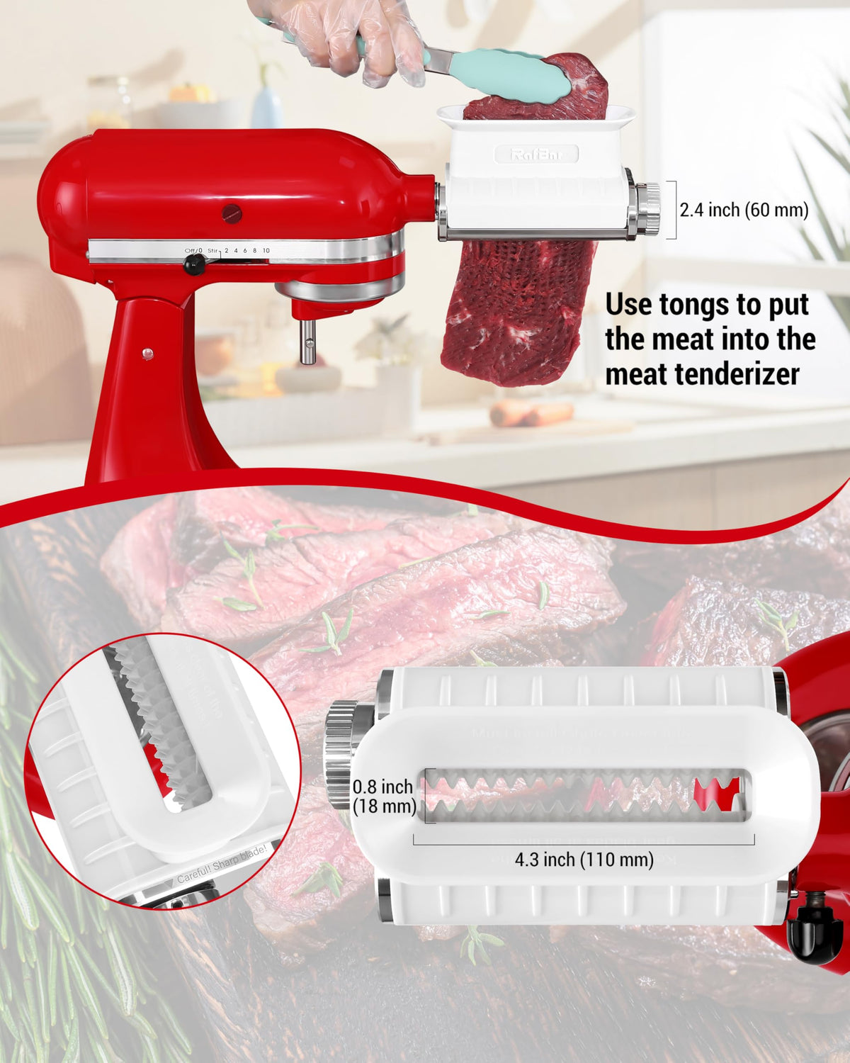 Wide safety cover keeps hands clear during operation.