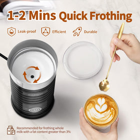 Rafow cold foam mode froths milk for iced drinks.