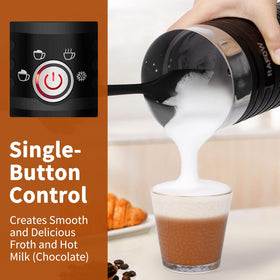 Rafow dense hot foam mode creates rich latte microfoam.