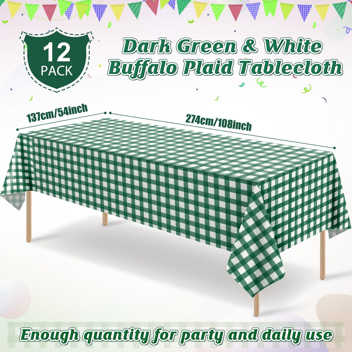 Ragnhild 12-pack tablecloths shown for bulk party setup and consistent styling.