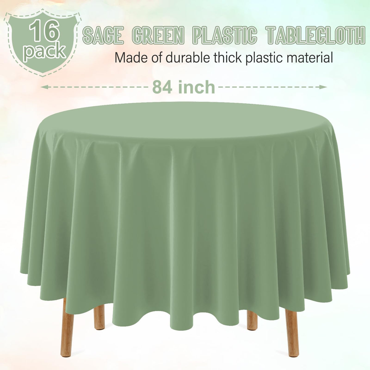 Ragnhild 16-pack sage green tablecloths for quick event setup