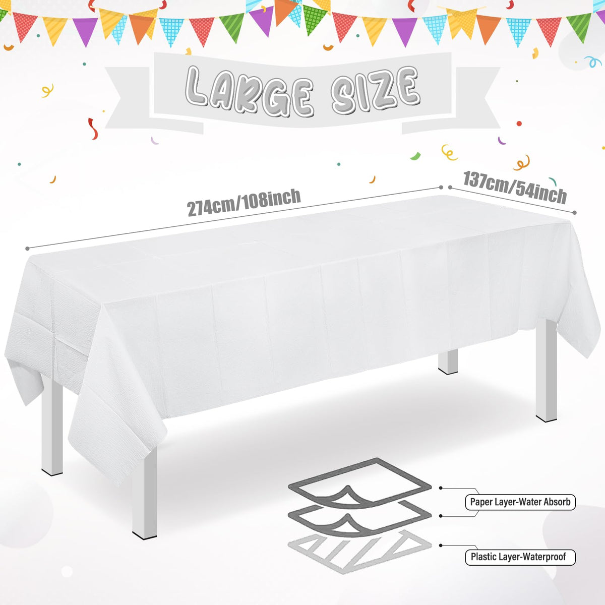 Ragnhild 3-ply tablecloth with oil film offers durable spill protection