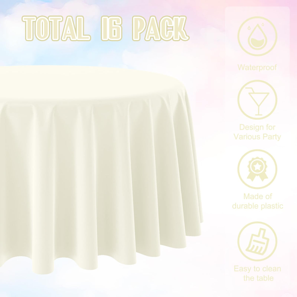 Ragnhild disposable table cover is easy to clean after party.
