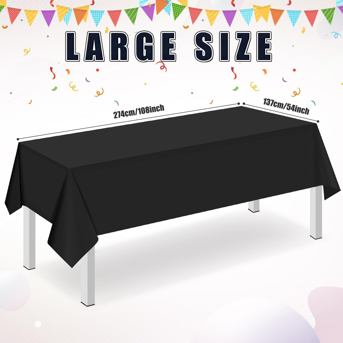 Ragnhild black tablecloth durable-material for long party setups and everyday use.