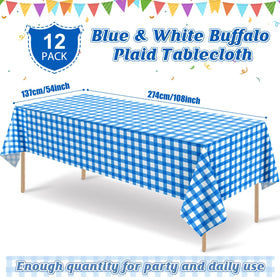 Ragnhild blue and white checkered tablecloth, 54x108, protects surfaces at parties.
