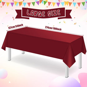 Ragnhild burgundy disposable tablecloth for quick, mess-free cleanup after parties