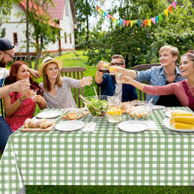 Ragnhild durable, scratch-resistant tablecover keeps tables neat at events.