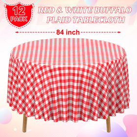 Ragnhild gingham round tablecloth on a picnic setup for quick cleanup