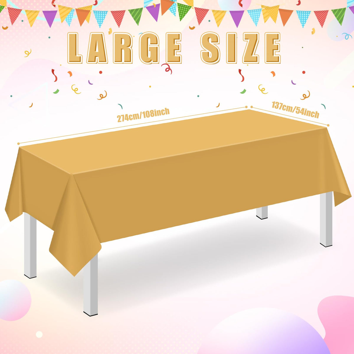 Ragnhild gold tablecloth durability closeup shows non-toxic, scratch-resistant surface