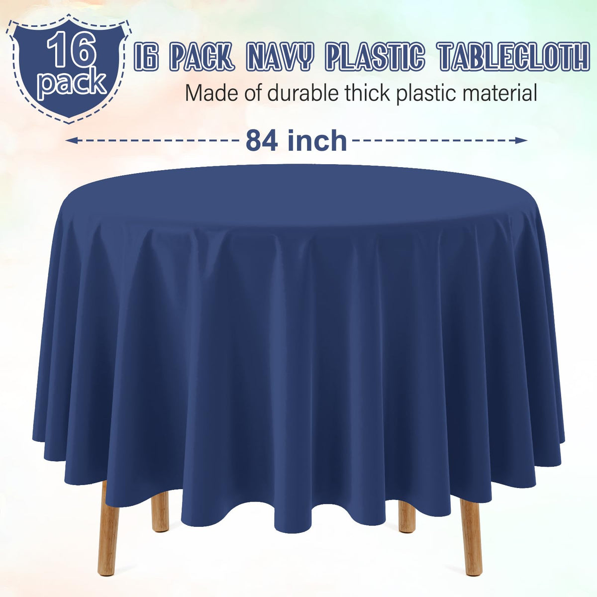 Ragnhild navy blue disposable tablecloth pack for quick cleanup after events.