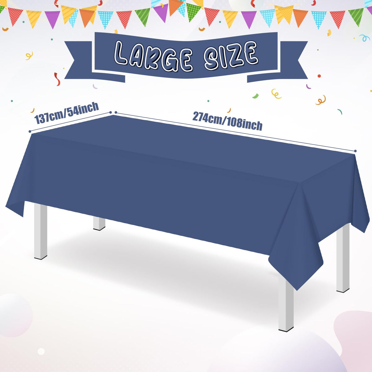 Ragnhild navy blue tablecloth bulk 16-pack ready for hosting multiple guests