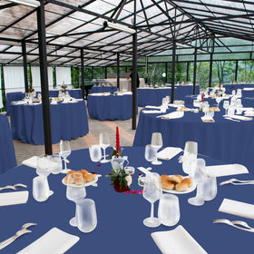 Ragnhild navy party tablecloth suitable for birthdays, weddings, and banquets.