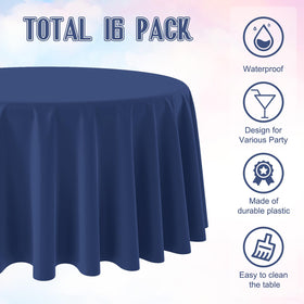 Ragnhild navy round table decoration setup enhances party ambiance.